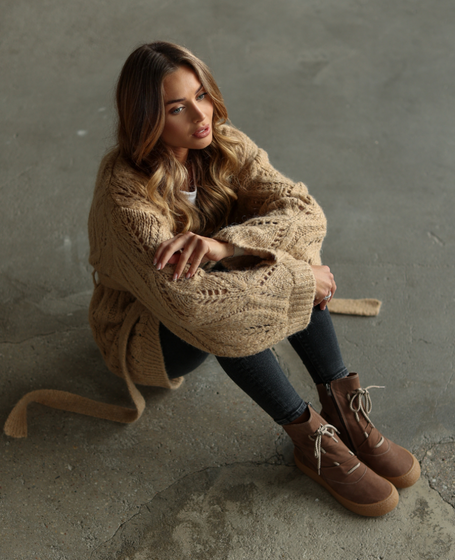 Soretta Women's Cognac-Colored Leather Boots