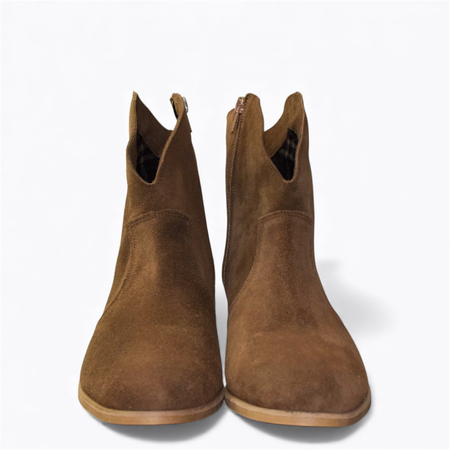 Skórzane czekoladowe kowbojki damskie Seguara