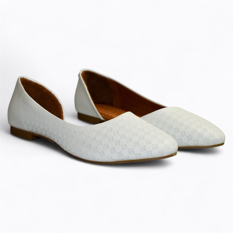 Ollinda Women's White Leather Low-Top Shoes