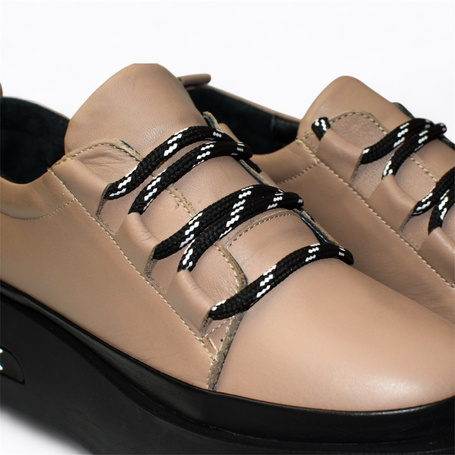 Lesmari Women's Gray Leather Low-Top Shoes