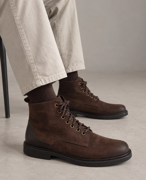 Lesario Men's Brown Leather Boots