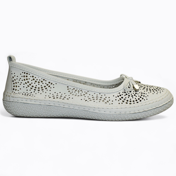 Ersinea Women's White Leather Low-Cut Shoes