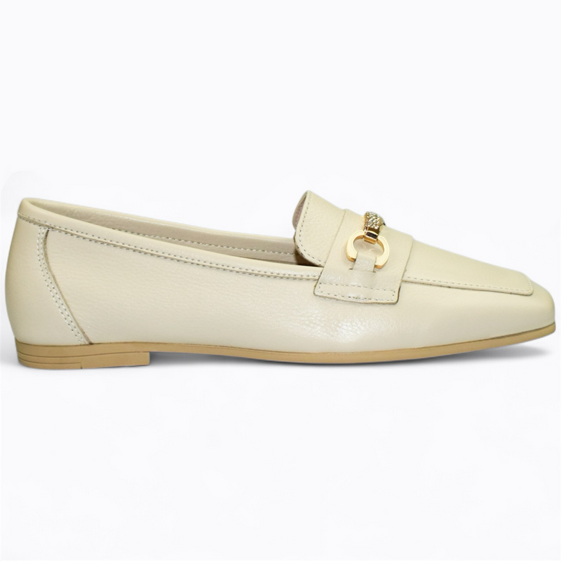 Eleanir Beige Leather Women's Shoes