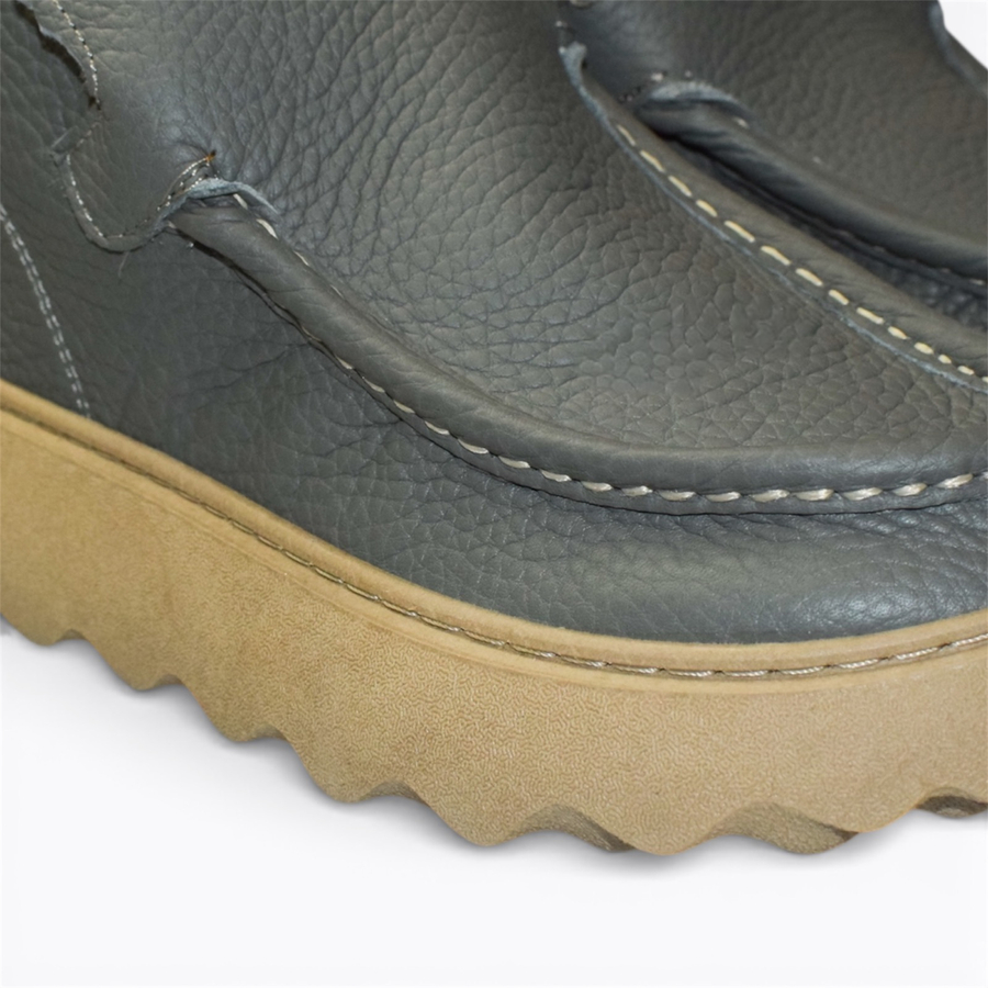 Skórzane szare botki damskie Deliris