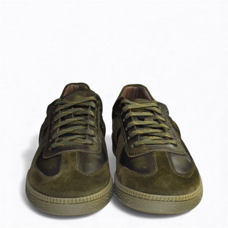 Elmerin Men's Green Leather Low-Cut Shoes