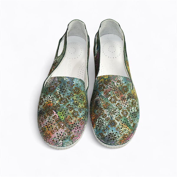 Gilveth Women's Green Leather Low-Cut Shoes