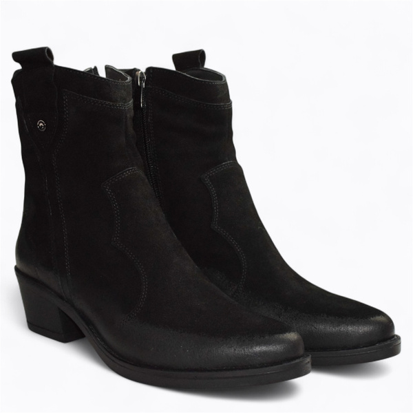 Nomelia Women's Black Leather Cowboy Boots