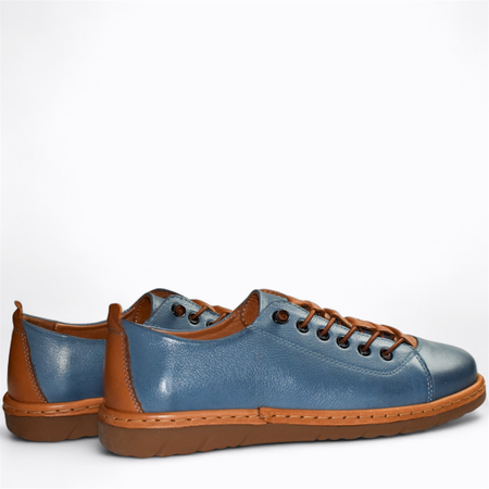 Skórzane denimowe półbuty damskie Ronisia