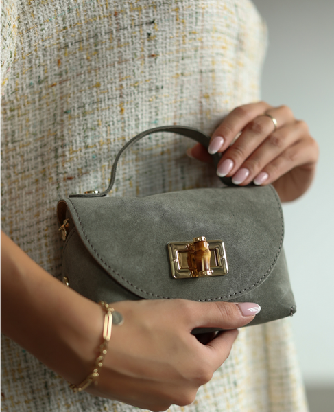Faerine Gray - Leather Suede Mini Trunk