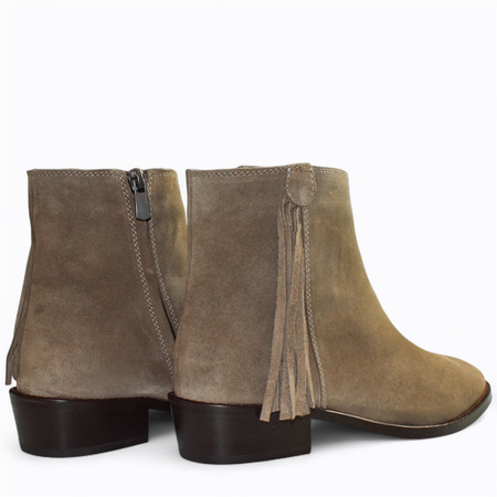 SKÓRZANE SZARE KOWBOJKI DAMSKIE ORDELIA