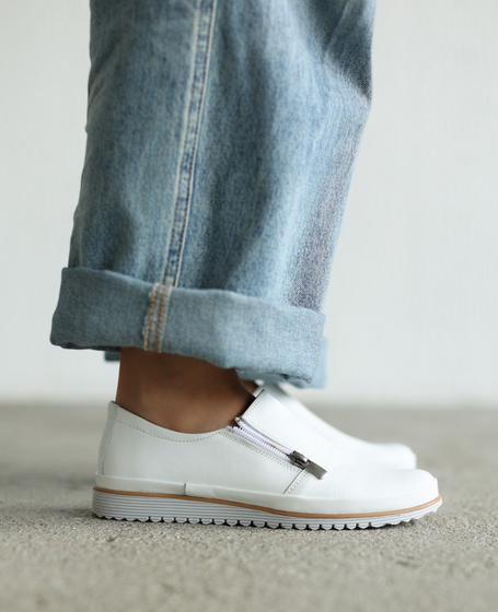 Norlith Women's White Leather Low-Top Shoes