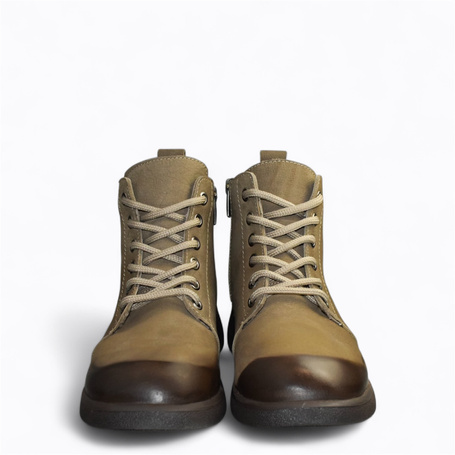 Alunire Beige Leather Women's Boots