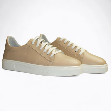 Griveti Women's Gray Leather Low-Top Shoes