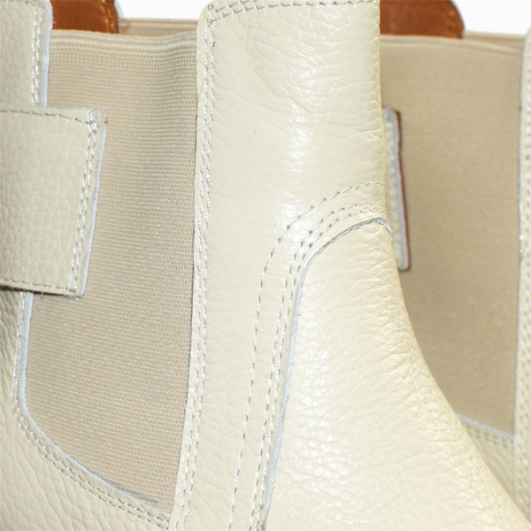 Sulemia Beige Leather Women's Ankle Boots