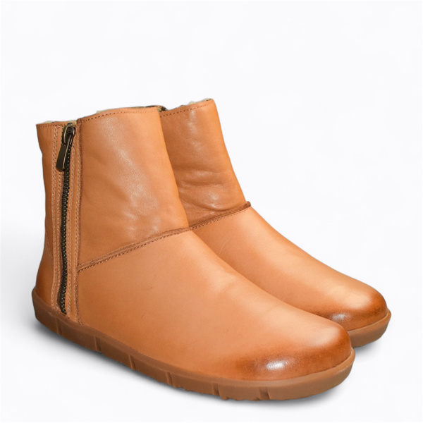 Thaliva Women's Red Leather Barefoot Boots