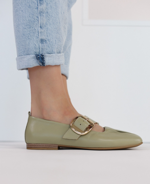 Vanlise Women's Green Leather Low-Cut Shoes