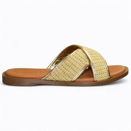 KRIMENA WOMEN'S GOLD FLIP-FLOPS