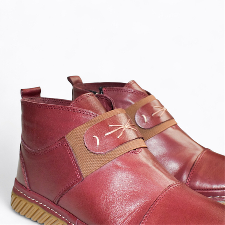 SKÓRZANE BORDOWE TRZEWIKI DAMSKIE OSILINA