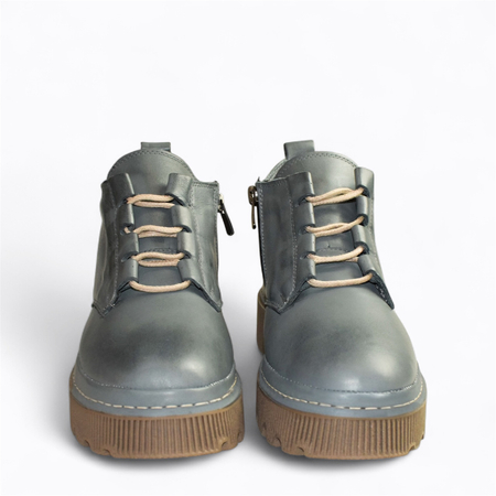 SKÓRZANE DENIMOWE TRZEWIKI DAMSKIE MIRELIS