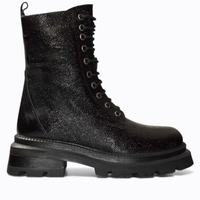 SKÓRZANE CZARNE TRZEWIKI DAMSKIE ISALDIN