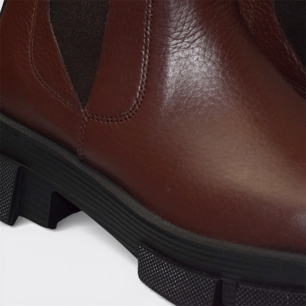 Teryssa Women's Brown Leather Ankle Boots