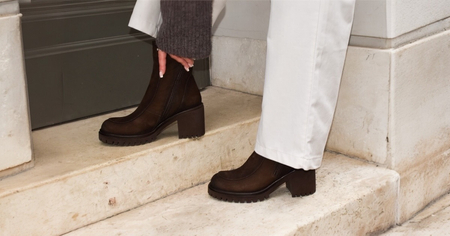 Skórzane brązowe botki damskie Miliori