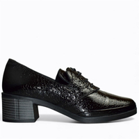 SKÓRZANE CZARNE PÓŁBUTY DAMSKIE LUTHERA