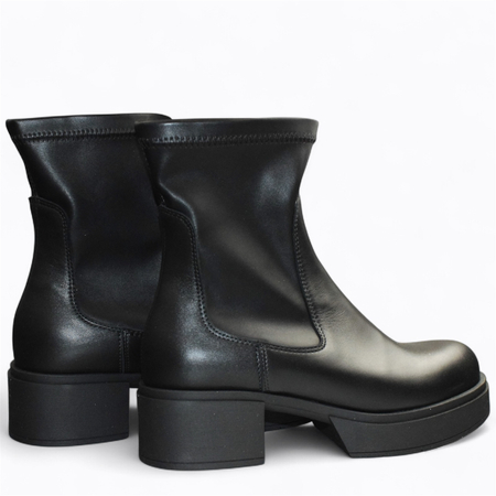 Skórzane czarne botki damskie Getta