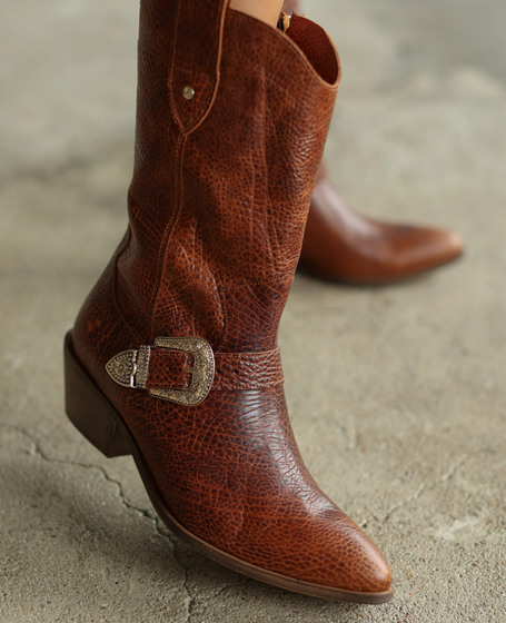 Oberisa Women's Red Leather Cowboy Boots