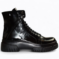 SKÓRZANE CZARNE BOTKI DAMSKIE IDALINA