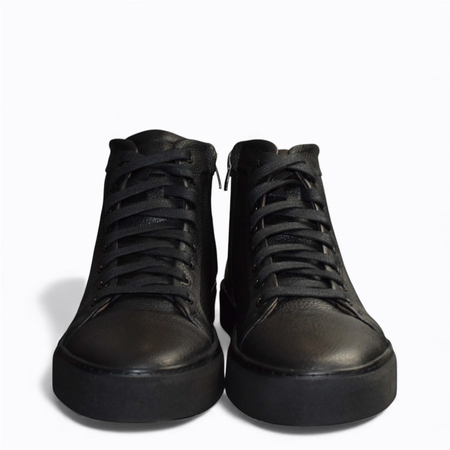 Skórzane czarne trzewiki męskie Dalbert