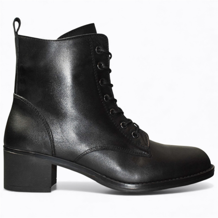 SKÓRZANE CZARNE TRZEWIKI DAMSKIE HESLINE