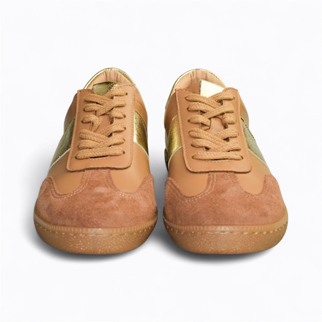 Teteria Beige Leather Women's Sneakers