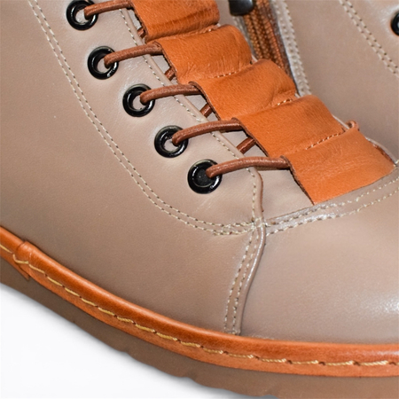 SKÓRZANE SZARE TRZEWIKI DAMSKIE CARLEIA