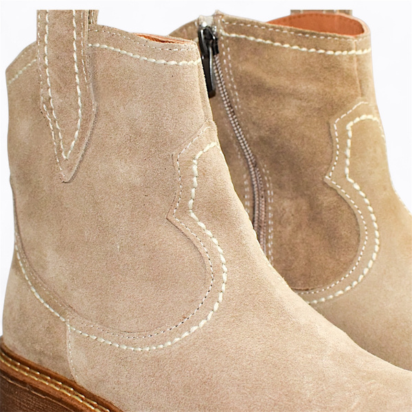 Callira Women's Gray Leather Cowboy Boots