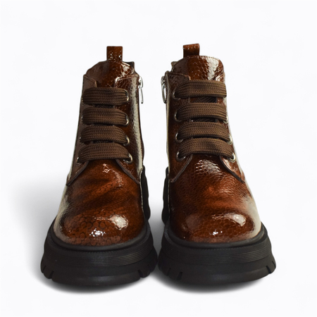 Skórzane brązowe botki damskie Jesmira