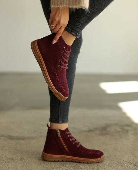 Quessia Women's Burgundy Leather Boots