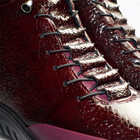 Skórzane bordowe trzewiki damskie Aristea