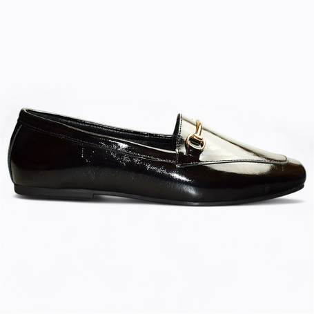 ERISSAN WOMEN'S BLACK LEATHER LOW-CUT SHOES