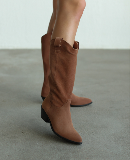 Orlandi Women's Mocca Leather Cowboy Boots