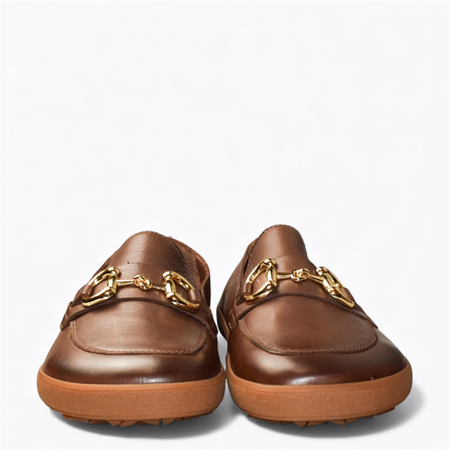 SKÓRZANE BRĄZOWE PÓŁBUTY DAMSKIE BAREFOOT JASIREA