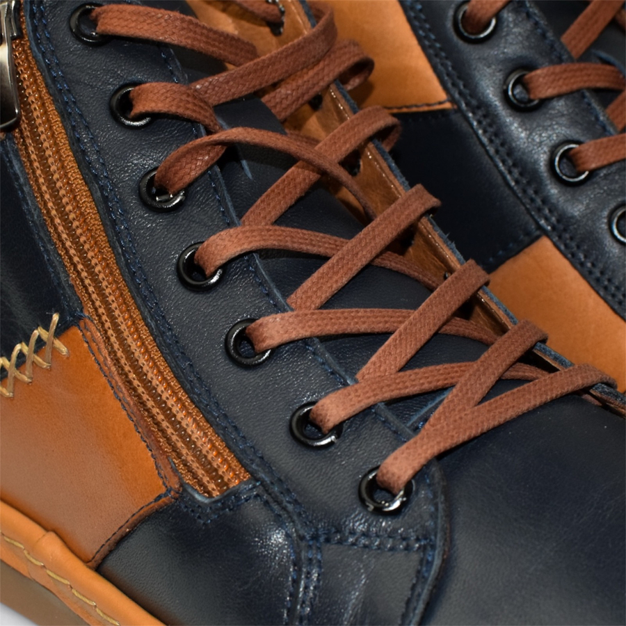 Skórzane granatowe trzewiki damskie Esteril