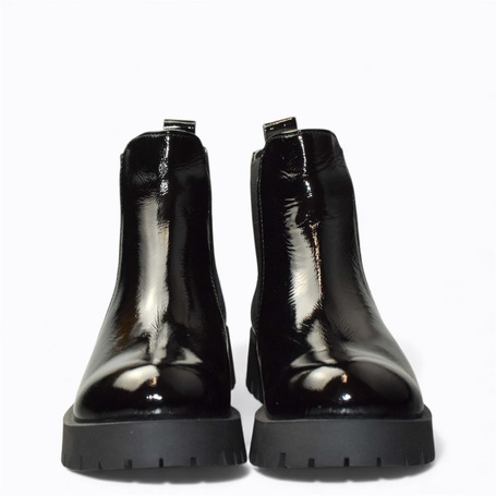 Ciralia Women's Black Leather Ankle Boots