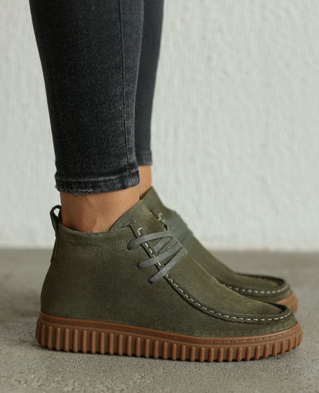 Dalorin Women's Olive-Green Leather Boots