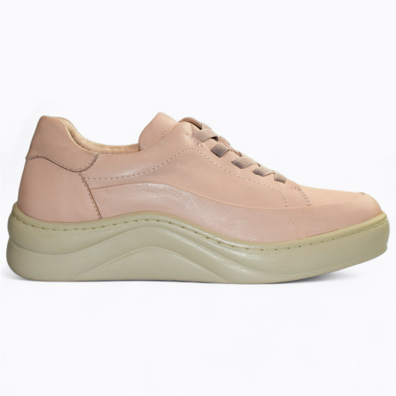 Adrenia Women's Pink Leather Low-Cut Shoes
