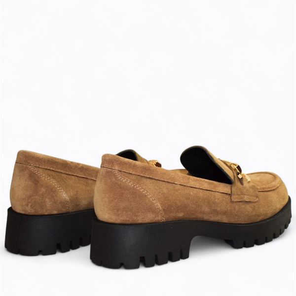 Tilomea Women's Cappuccino Leather Loafers