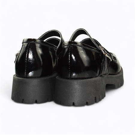 SKÓRZANE CZARNE PÓŁBUTY DAMSKIE JASLINE