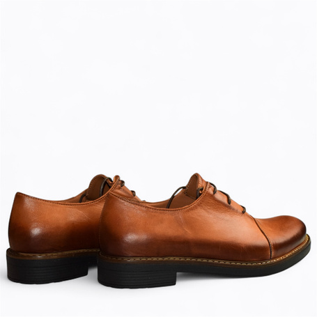 Elvisia Women's Red Leather Low-Cut Shoes
