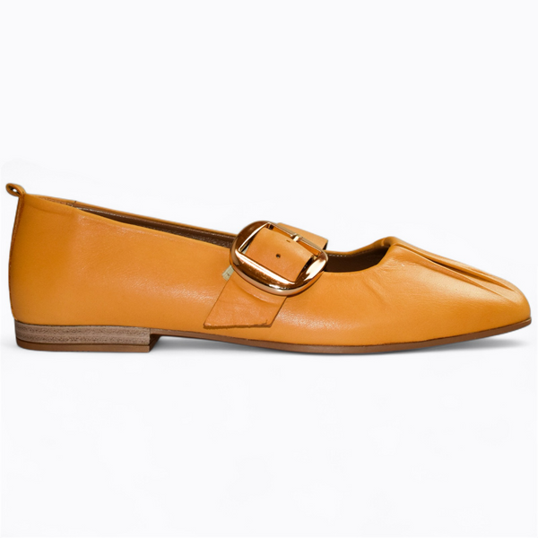 Vanlise Women's Mustard-Colored Leather Low-Top Shoes