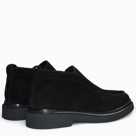 Oristia Women's Black Leather Ankle Boots